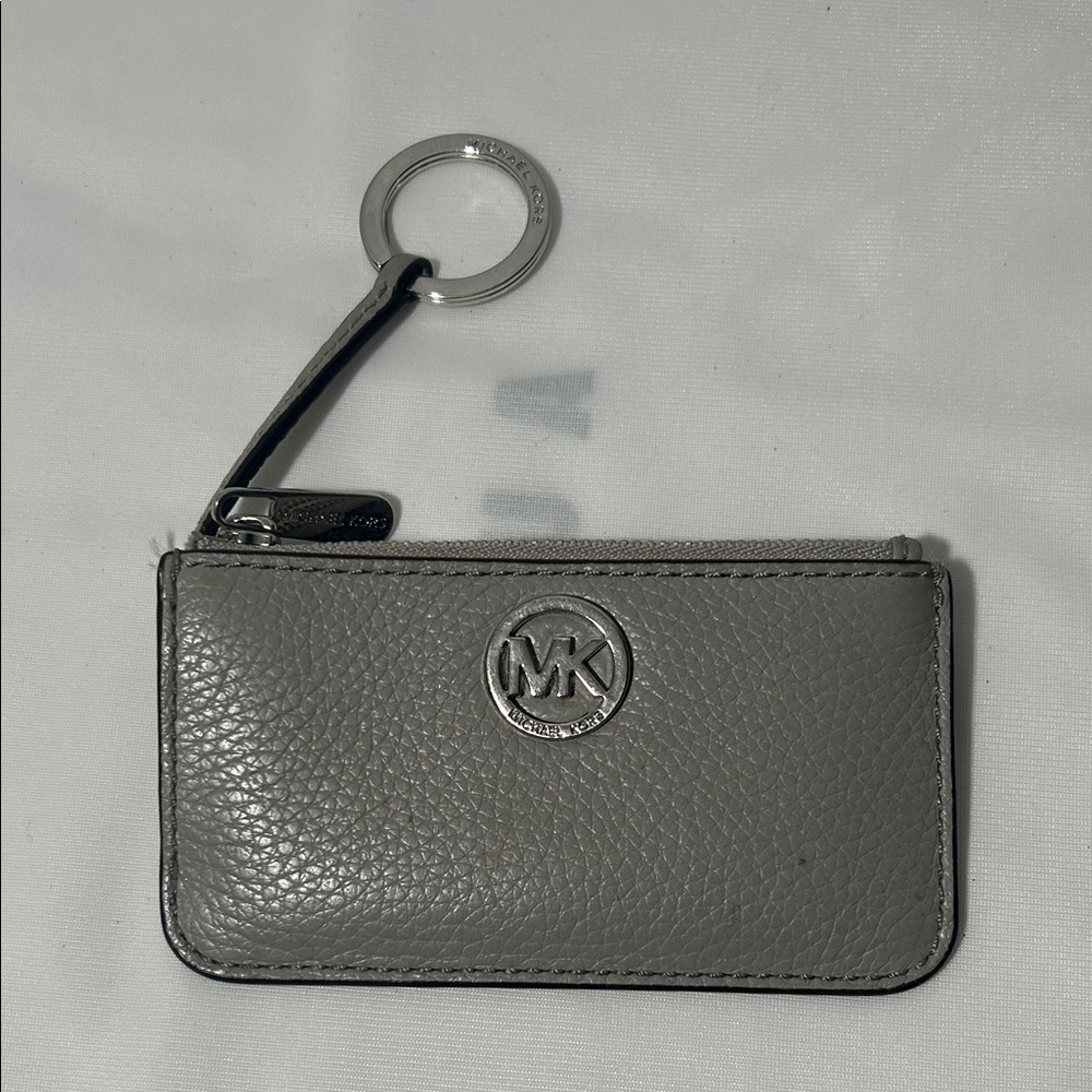 Michael Kors Fulton Grey Leather Keychain Pouch